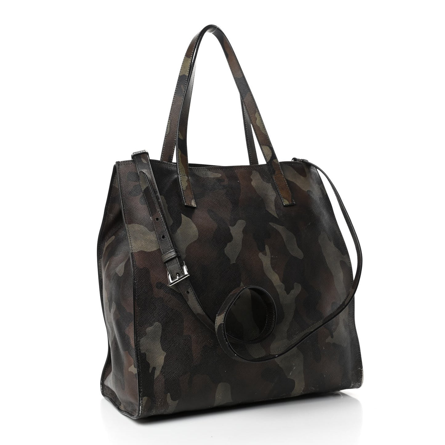 Saffiano Soft Camouflage Print Tote Mimetico