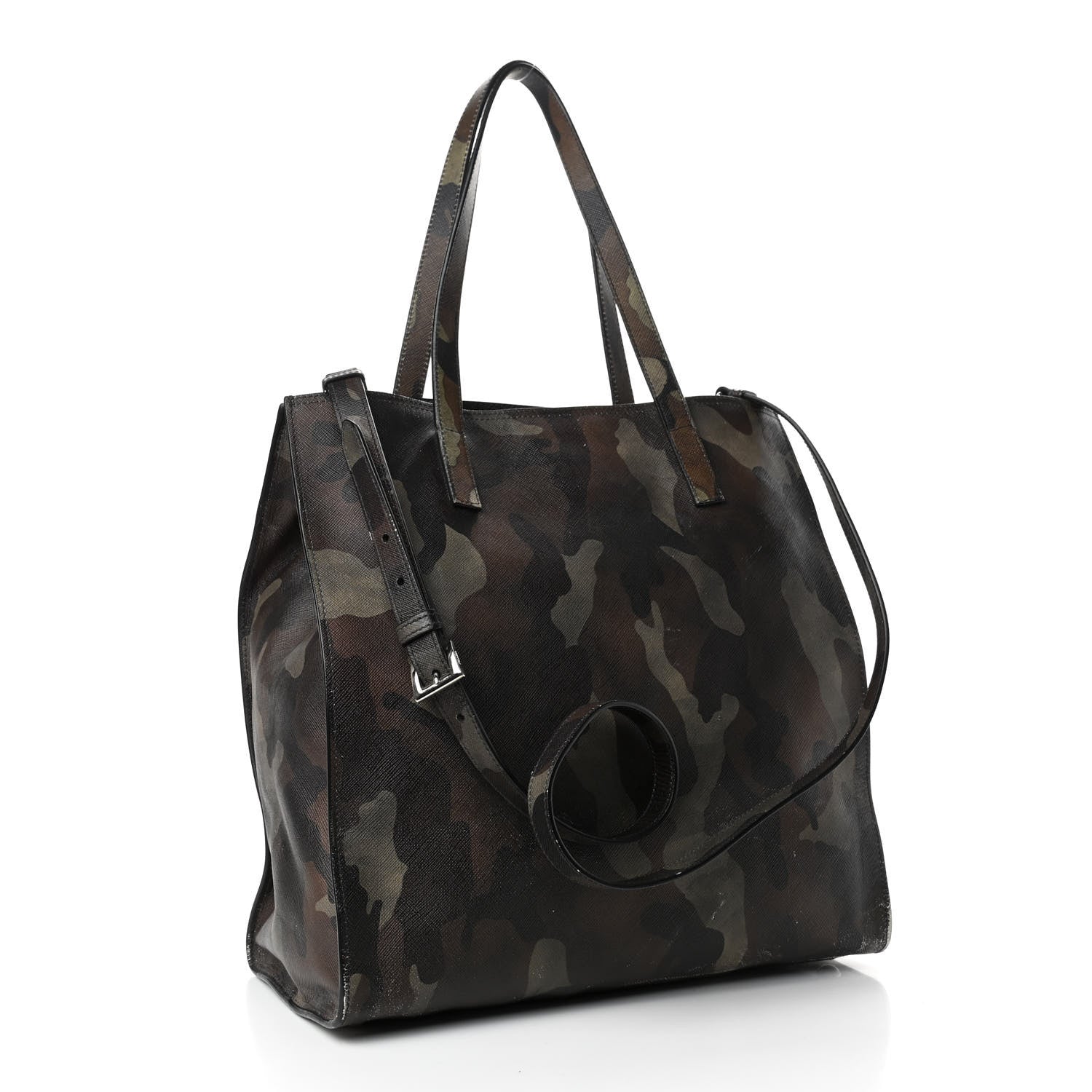Prada Saffiano Soft Camouflage Print Tote Mimetico 2 of 7
