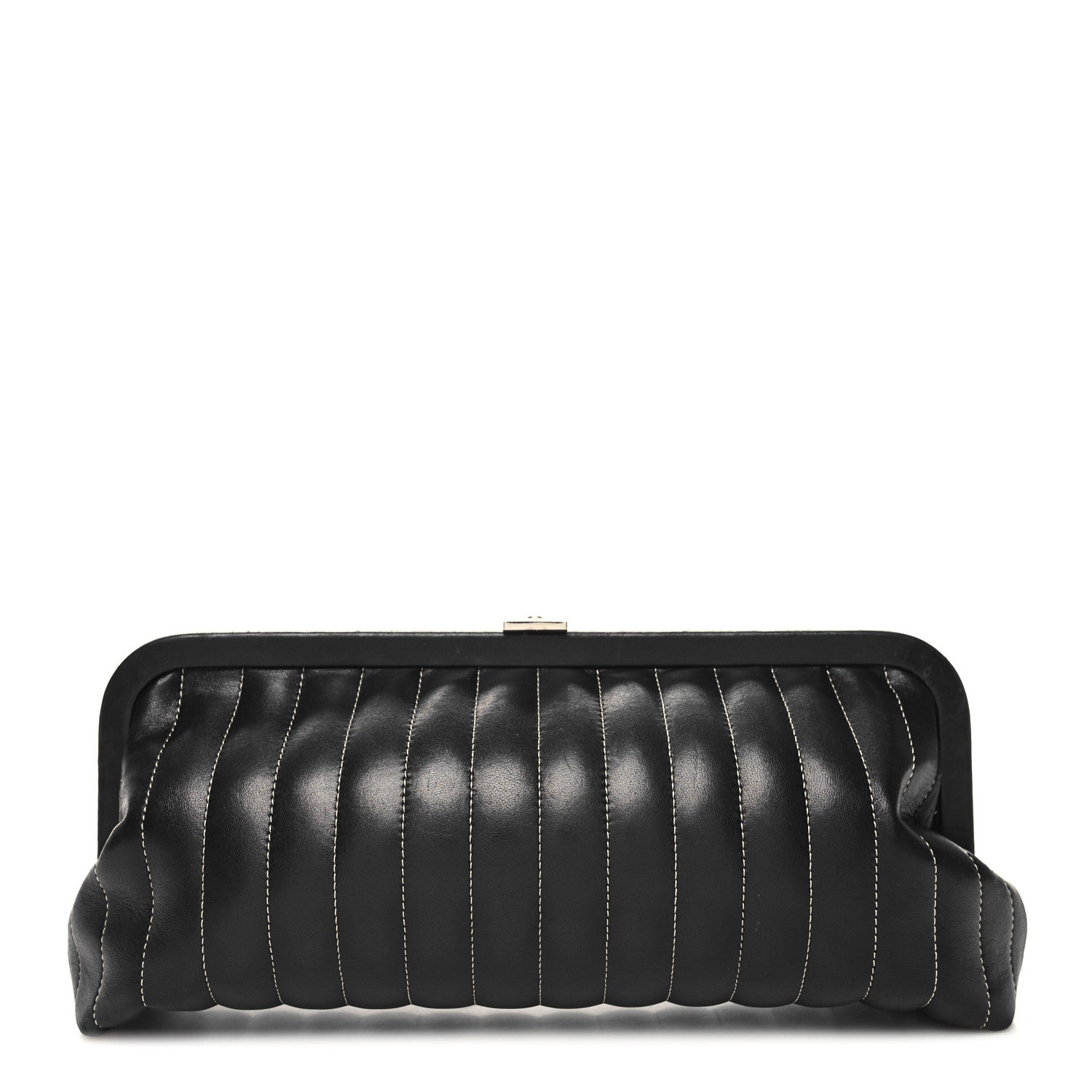 Chanel Lambskin Vertical Quilted Mademoiselle Clutch Black 1 of 11