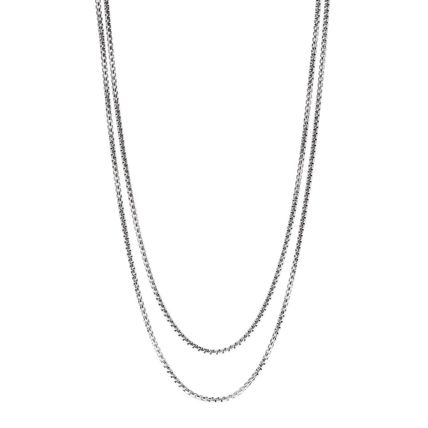 Sterling Silver 14K Yellow Gold 3.6mm Medium Box Chain Necklace 72"