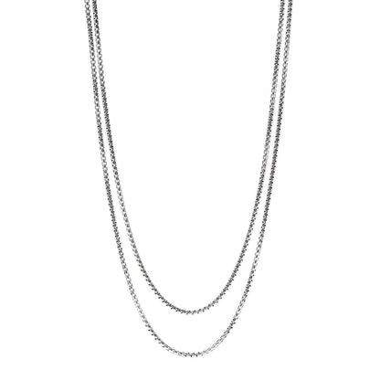 David Yurman Sterling Silver 14K Yellow Gold 3.6mm Medium Box Chain Necklace 72" 1 of 5
