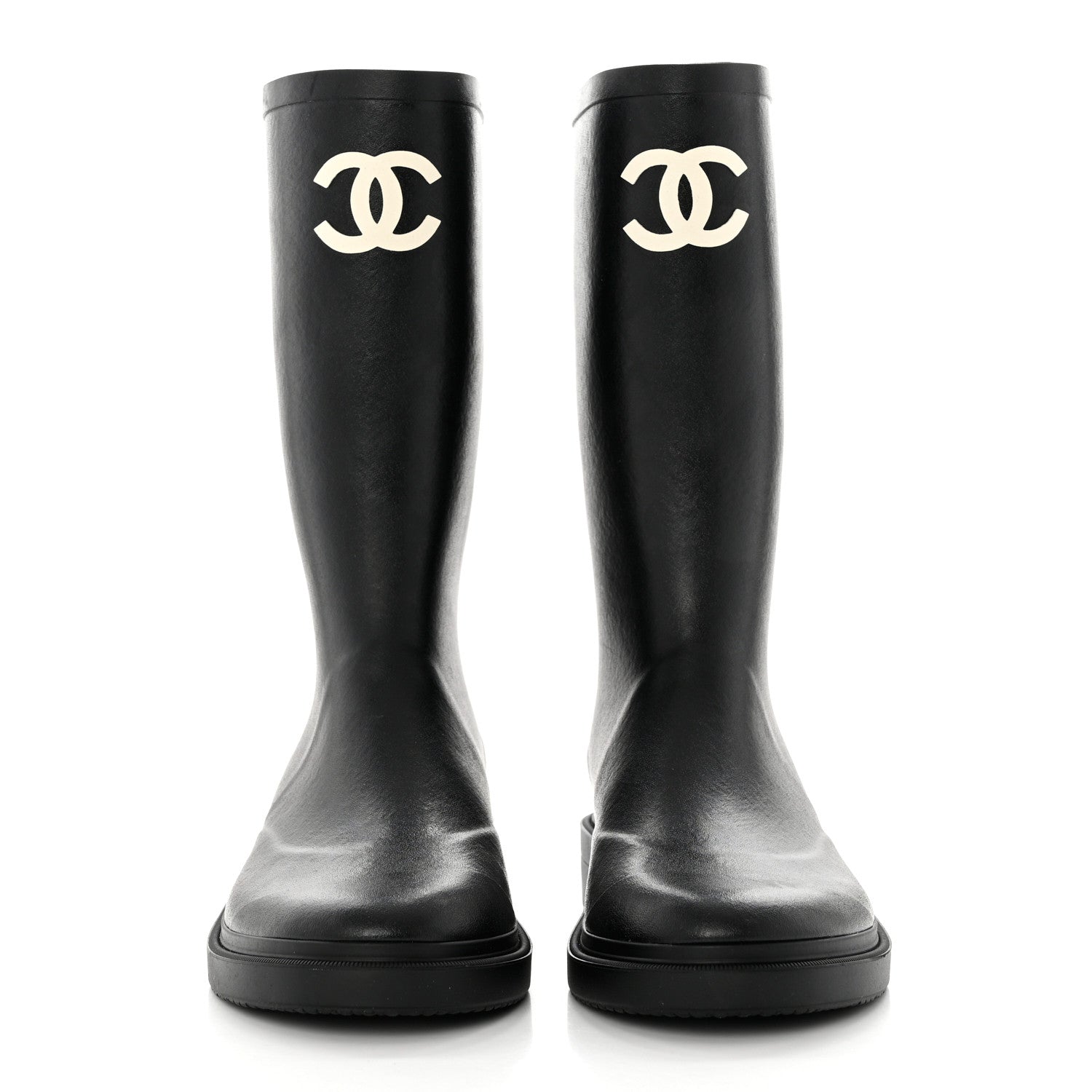 Chanel Caoutchouk CC High Boots 41 Black 2 of 8