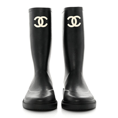 Chanel Caoutchouk CC High Boots 41 Black 2 of 8