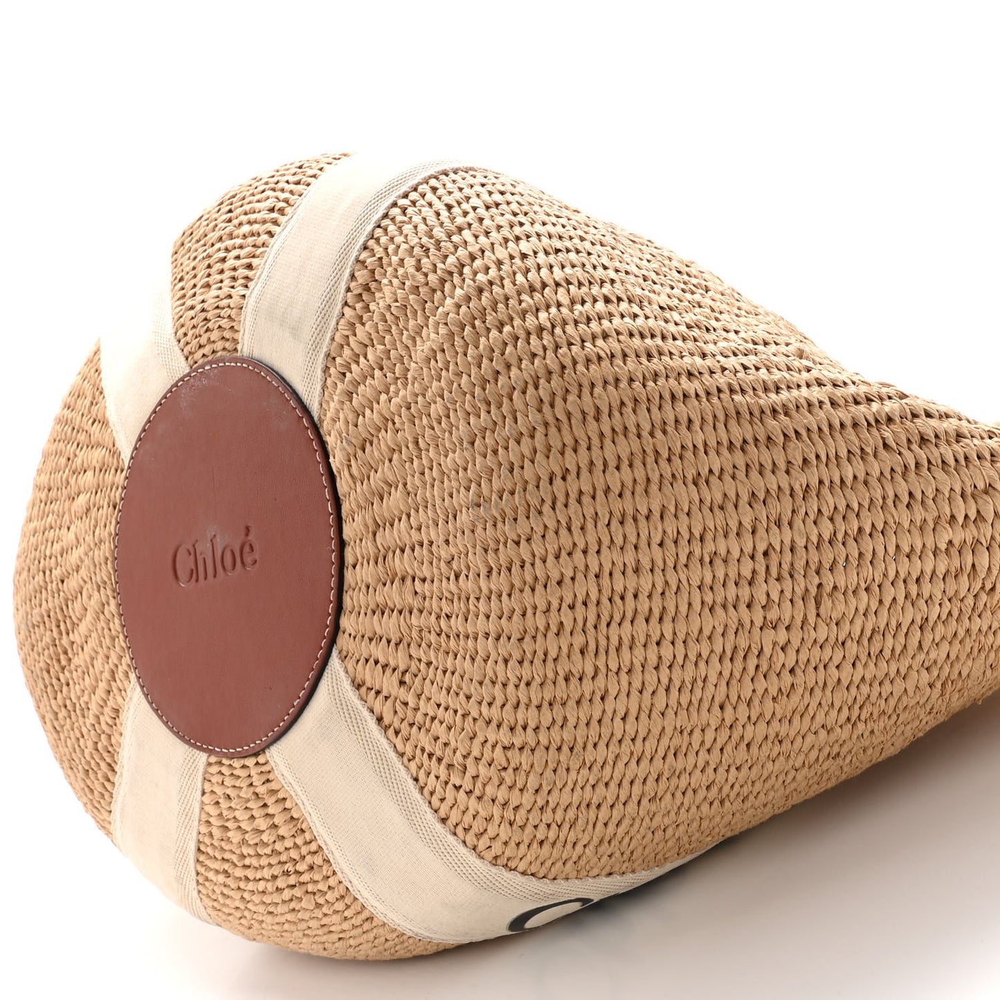 Raffia Large Woody Tote White