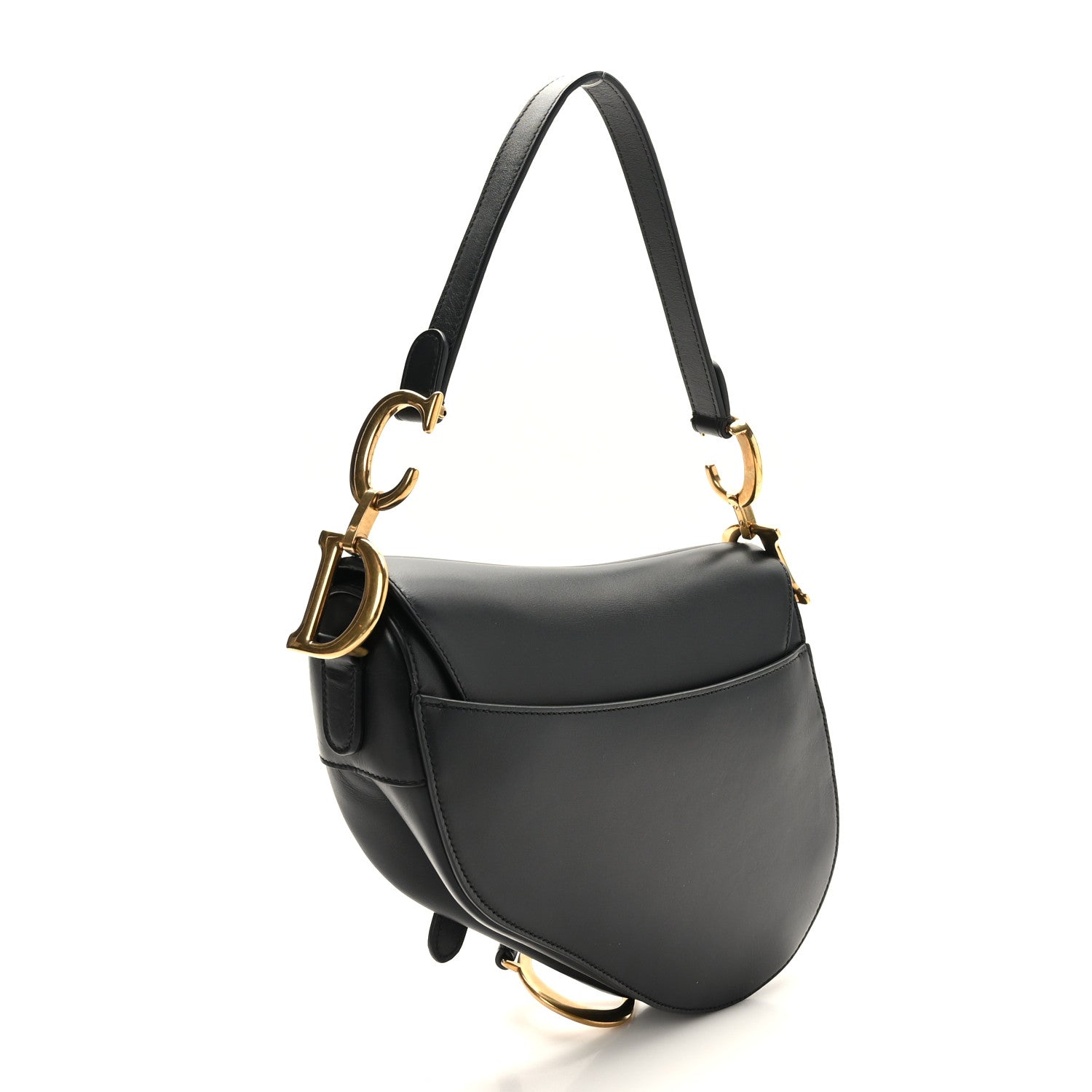 Christian Dior Calfskin Saddle Bag Black 3 of 8