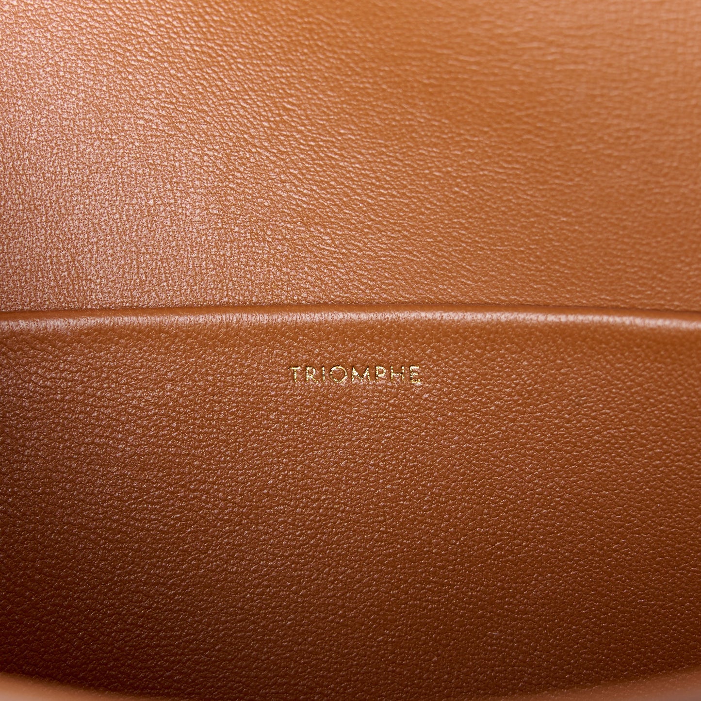 Canvas Calfskin Triomphe Shoulder Bag Tan
