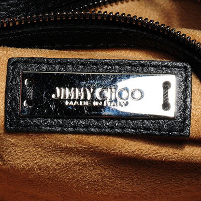 Jimmy Choo Studded Grainy Leather Medium Rosalie Black 7 of 10