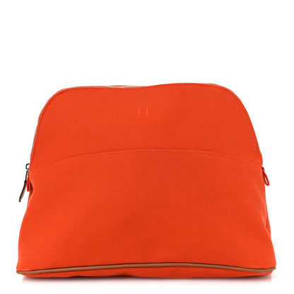 Hermes Cotton Canvas Bolide Travel Cosmetic Pouch Feu 1 of 12