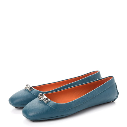 Hermes Epsom Liberty Ballerina Flats 36.5 Bleu Curacao 3 of 8