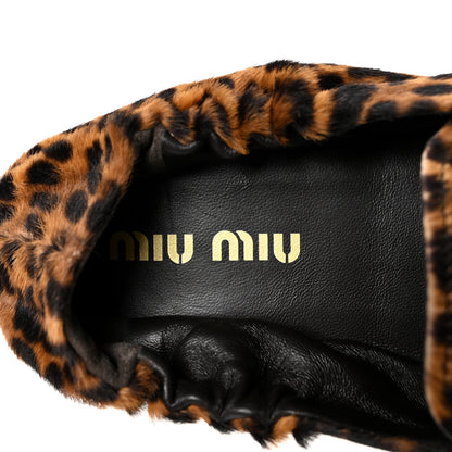 Miu Miu Ruches Animal Print Calf Hair Loafers 38 Honey 8 of 9