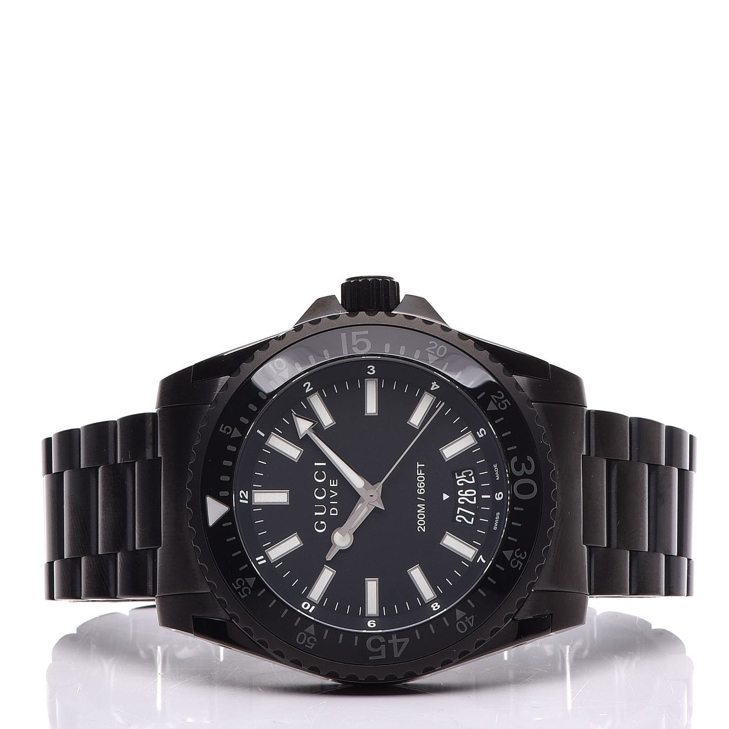 PVD Stainless Steel 45mm Dive Quartz Watch Black