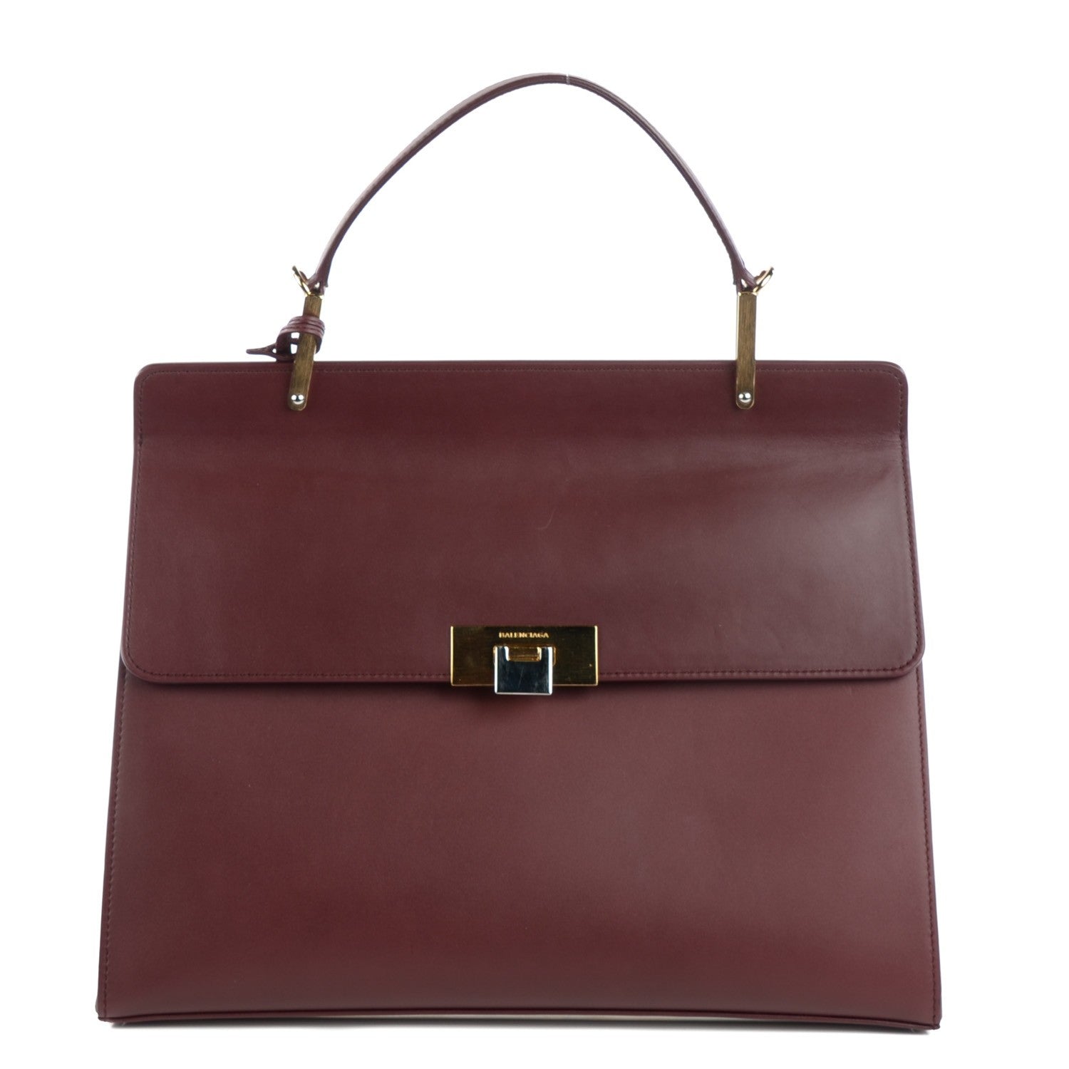 Balenciaga Smooth Calfskin Le Dix M Cartable Shoulder Bag Aubergine 1 of 7