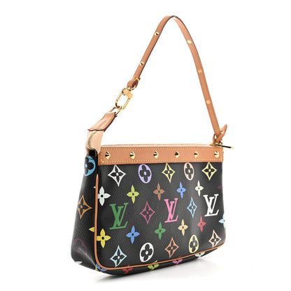 Louis Vuitton Monogram Multicolor Pochette Accessories Black 3 of 10