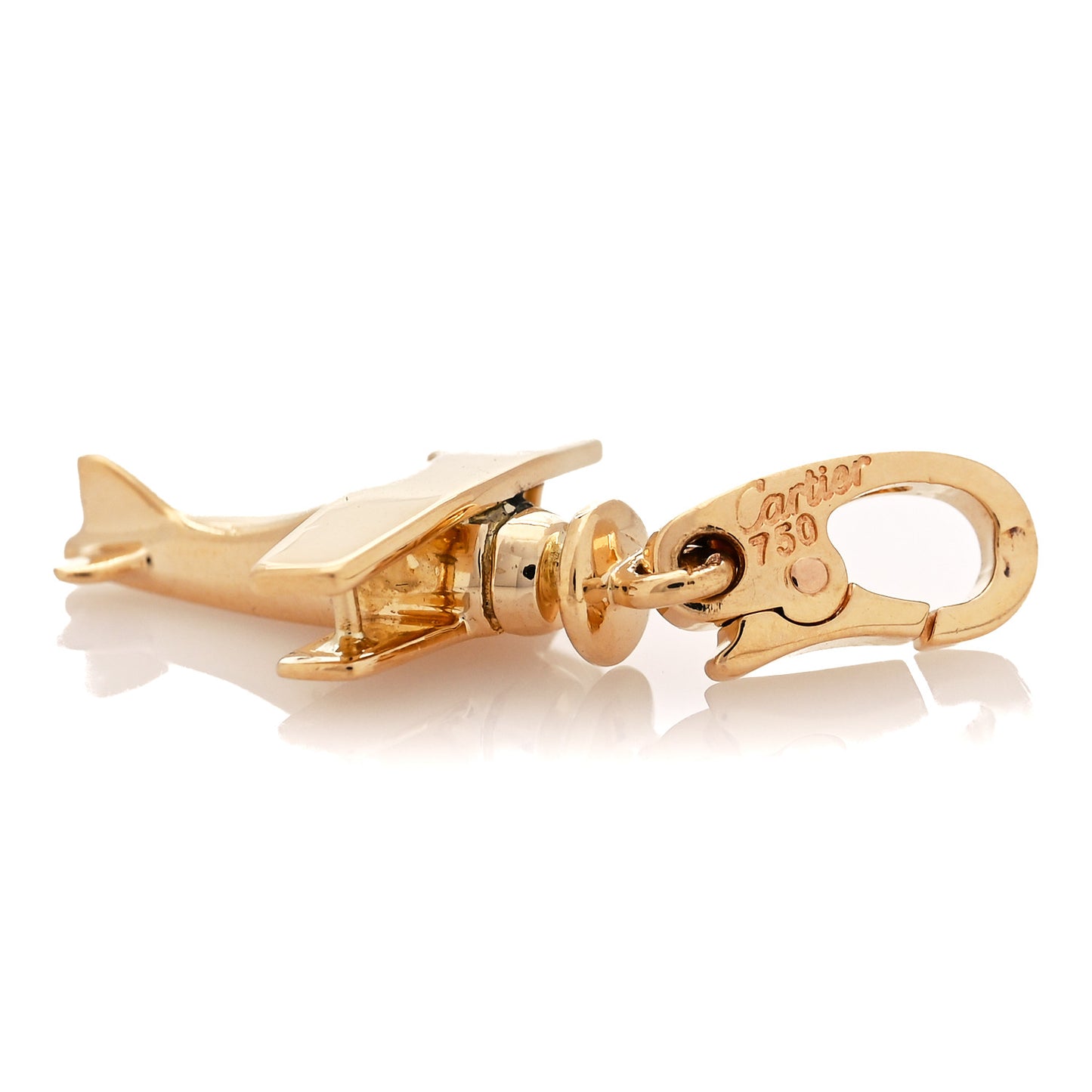 18K Yellow Gold Airplane Charm