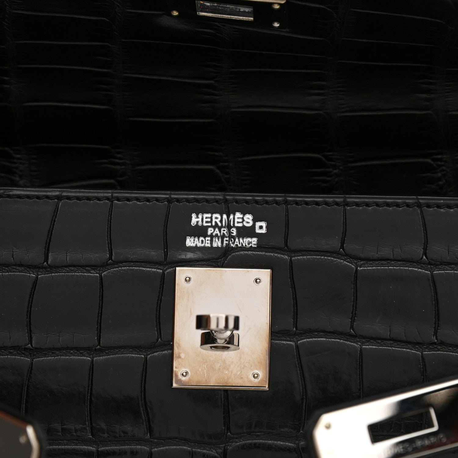 Hermes Matte Taurillon Clemence Box Kelly Retourne 35 Black 8 of 16