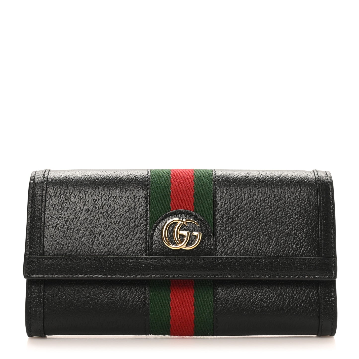 Calfskin Web Ophidia Continental Wallet Black