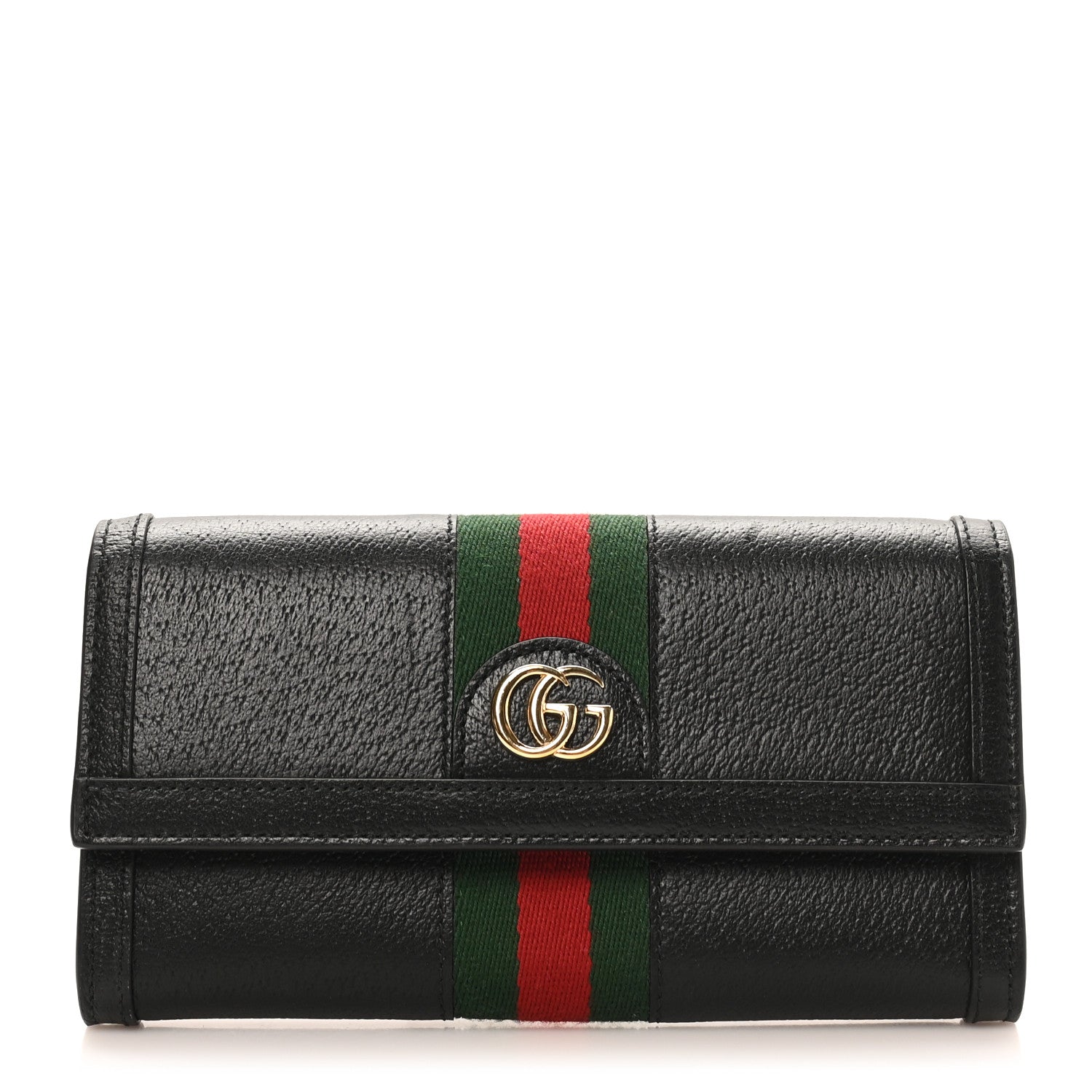 Gucci Calfskin Web Ophidia Continental Wallet Black 1 of 9