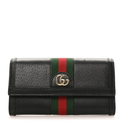 Gucci Calfskin Web Ophidia Continental Wallet Black 1 of 9