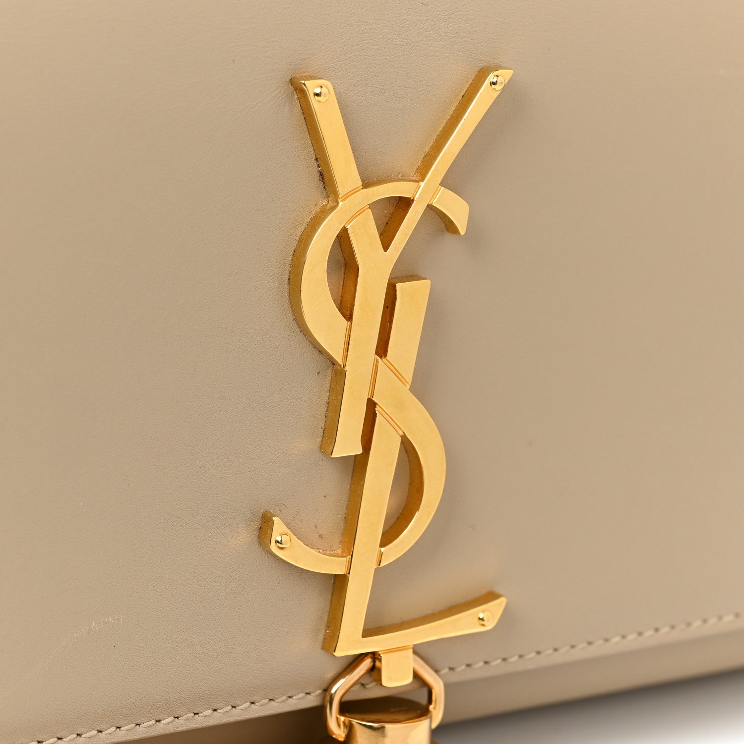Saint Laurent Calfskin Small Classic Monogram Kate Tassel Satchel Dark Beige 18 of 18