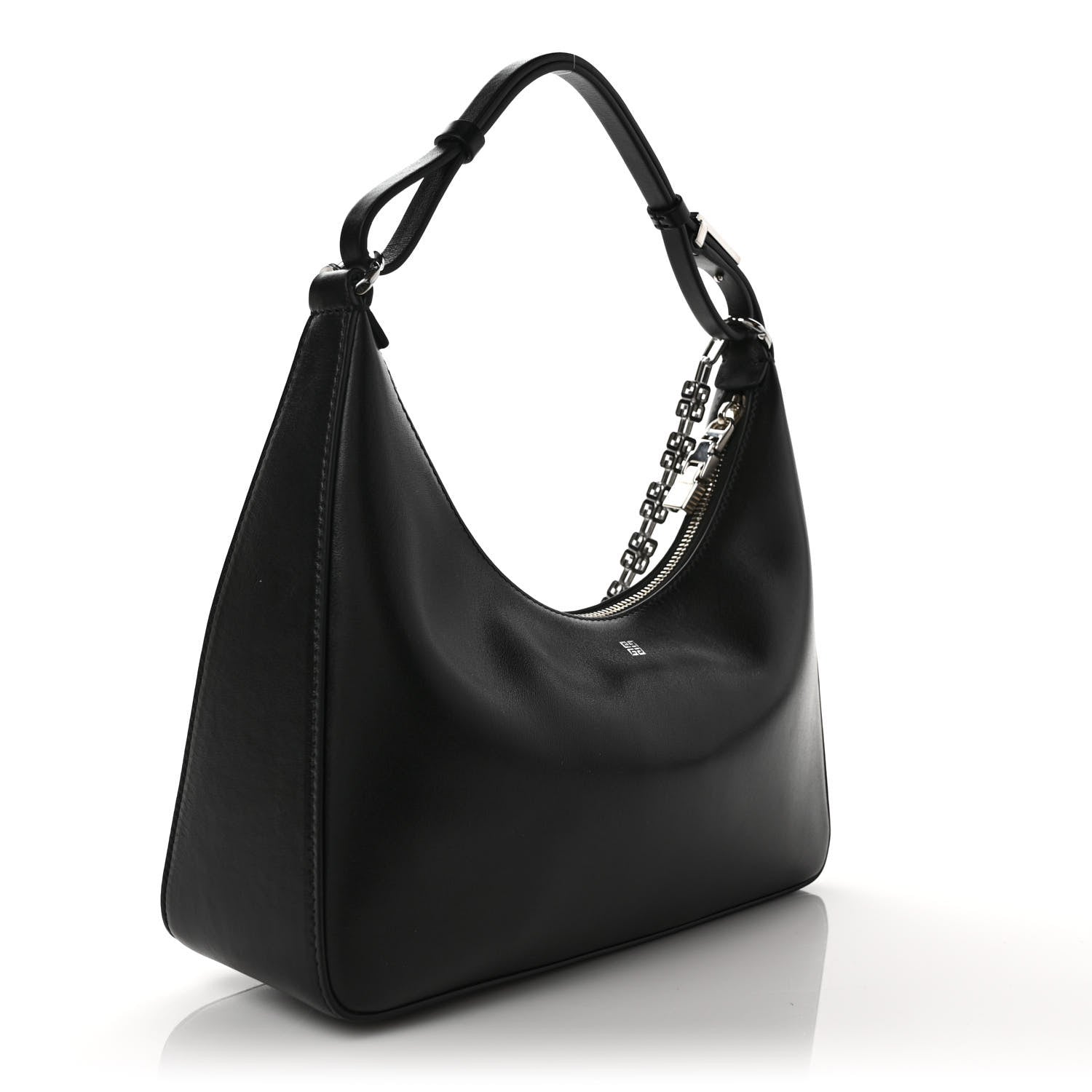 Givenchy Smooth Calfskin Small Moon Cut Out Shoulder Bag Black 3 of 9