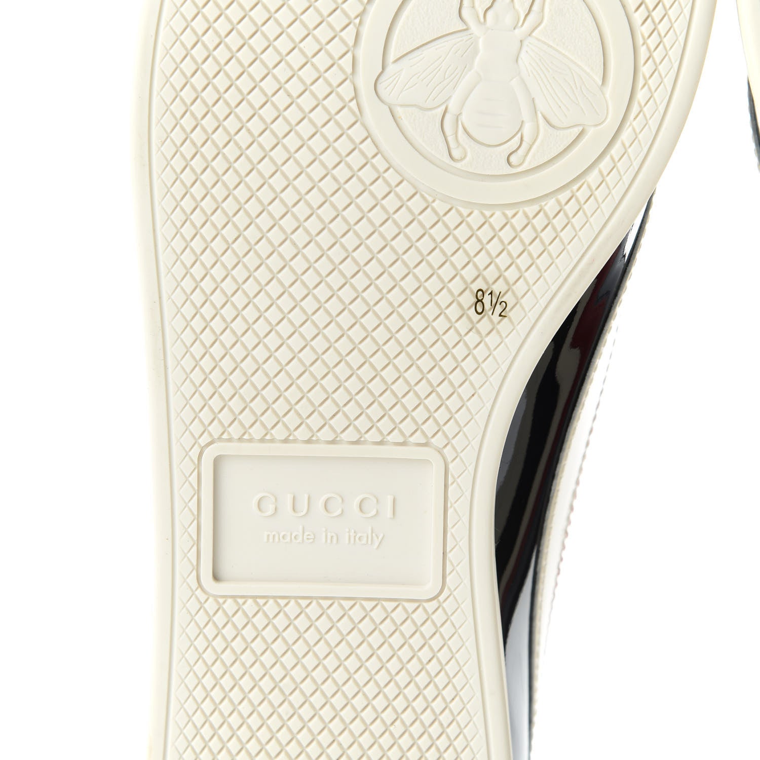 Gucci Patent Calfskin Mens Web Falacer Sneakers 8.5 Black 7 of 10