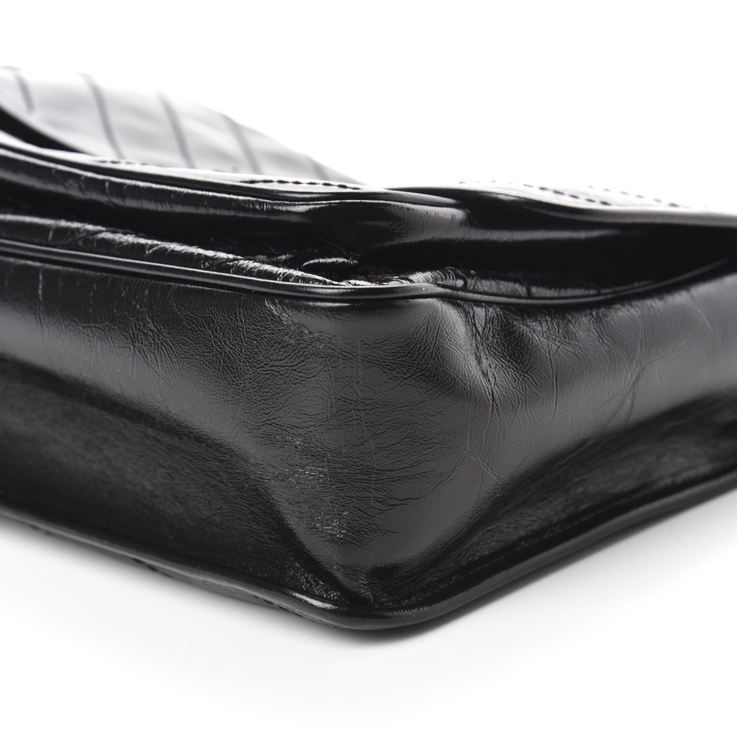 Saint Laurent Crinkled Calfskin Matelasse Monogram Medium Niki Chain Satchel Black 7 of 11