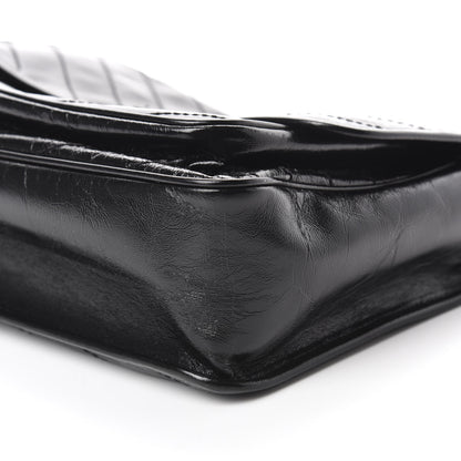 Saint Laurent Crinkled Calfskin Matelasse Monogram Medium Niki Chain Satchel Black 7 of 11