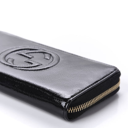 Gucci Patent Calfskin Soho Zip Around Wallet Black 7 of 10