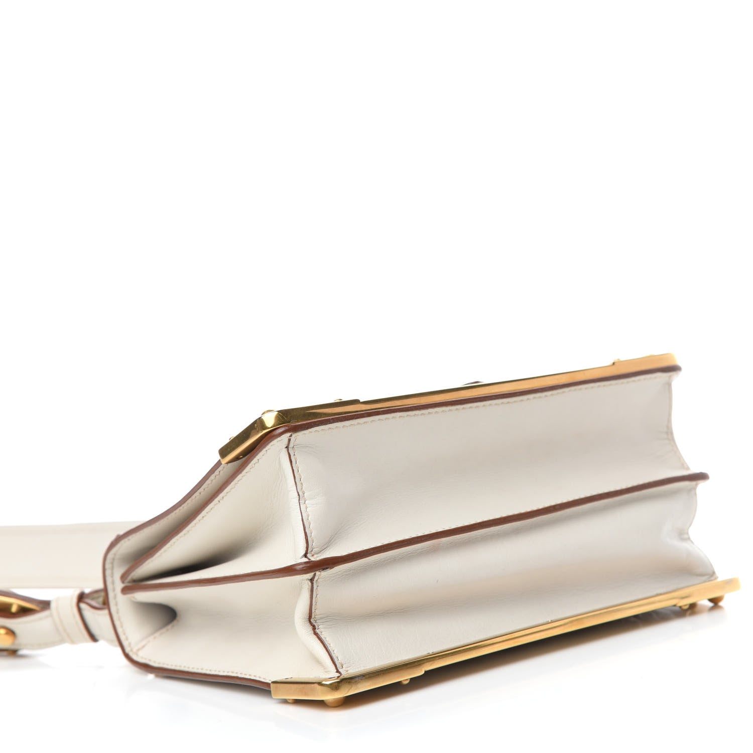 Prada City Calf Saffiano Laser Cut Cahier Bag Talco 4 of 9