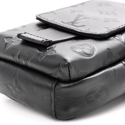 Louis Vuitton Calfskin Monogram Shadow Double Phone Pouch NM Black 8 of 8