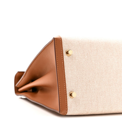 Hermes Toile H Swift Kelly Sellier 28 Ecru Gold 9 of 11