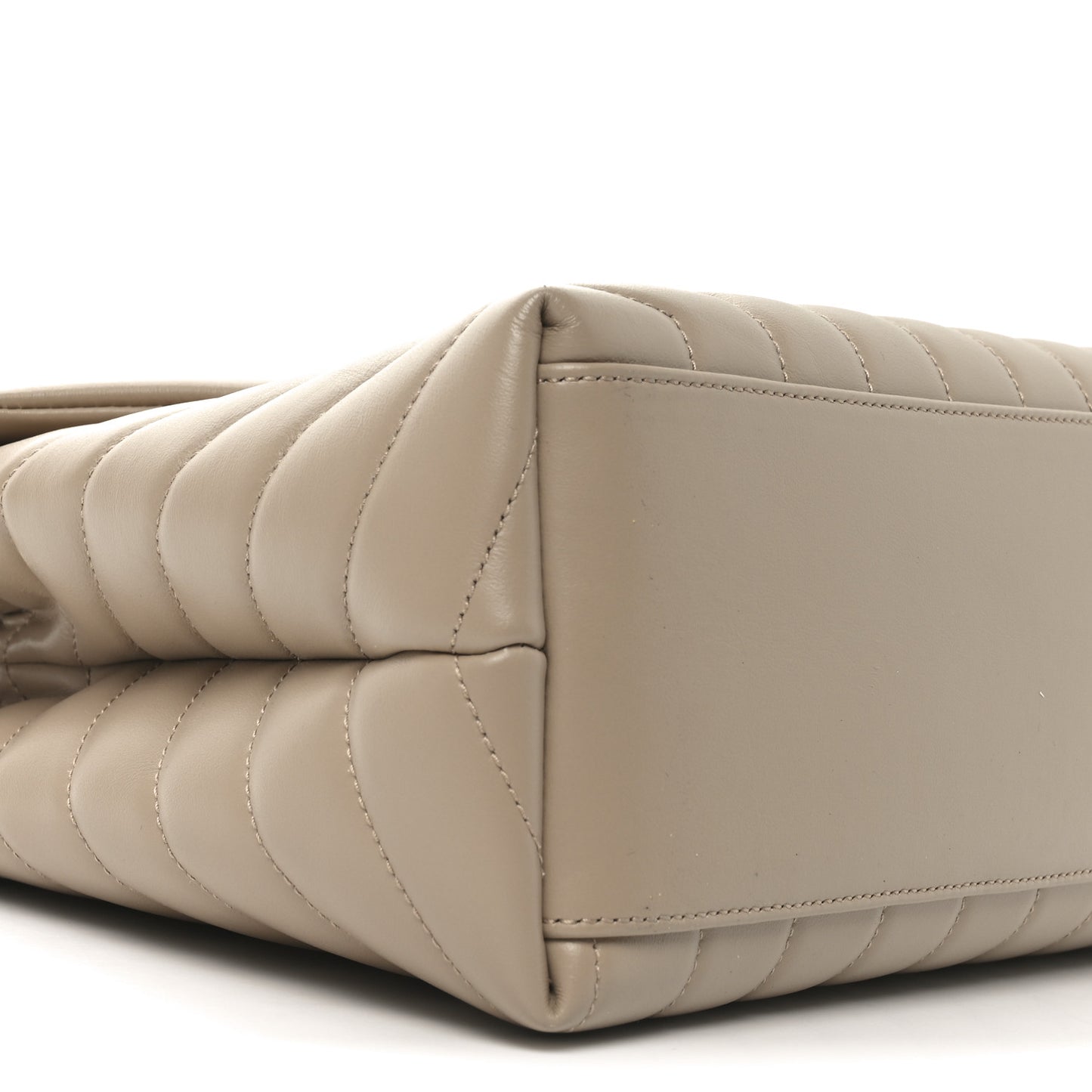 Calfskin Y Quilted Monogram Medium Loulou Chain Satchel Dark Beige