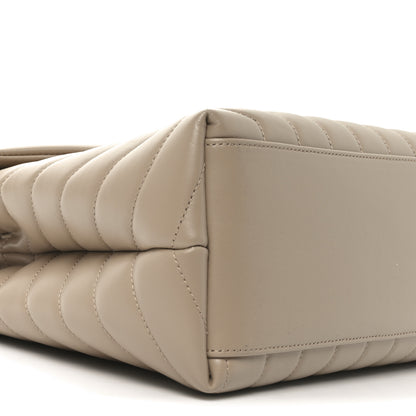 Saint Laurent Calfskin Y Quilted Monogram Medium Loulou Chain Satchel Dark Beige 9 of 10