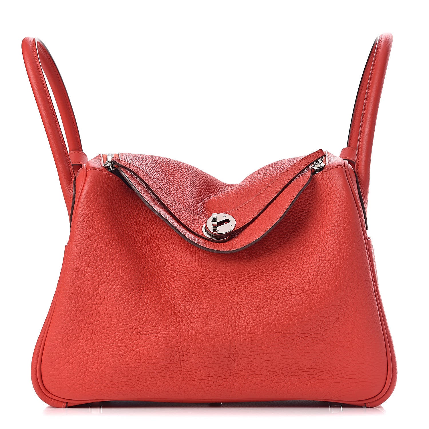 Hermes Taurillon Clemence Lindy 30 Rouge Tomate 1 of 14