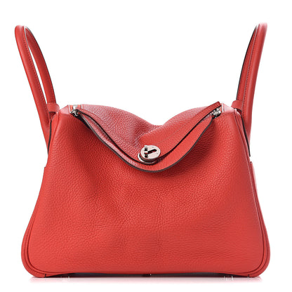 Hermes Taurillon Clemence Lindy 30 Rouge Tomate 1 of 14