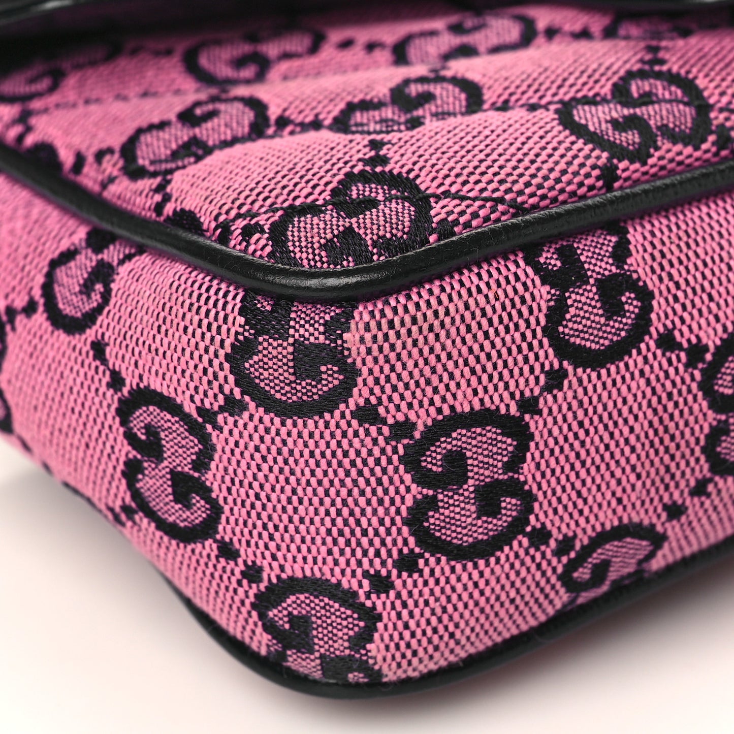 Monogram Multicolor Matelasse Diagonal Super Mini GG Marmont Shoulder Bag Pink Blue