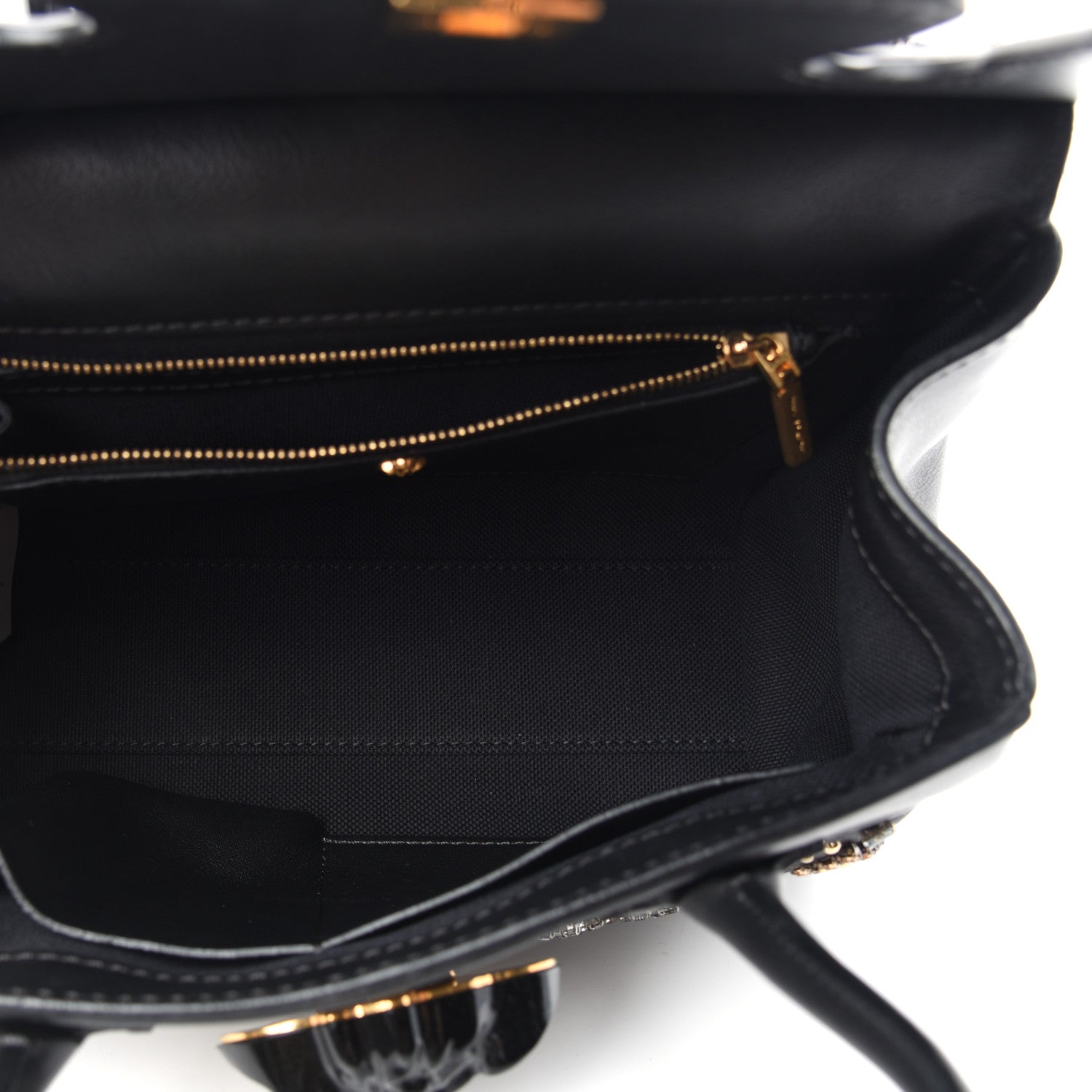 Versace Calfskin Crystal Stud Palazzo Empire Bag Black 5 of 9