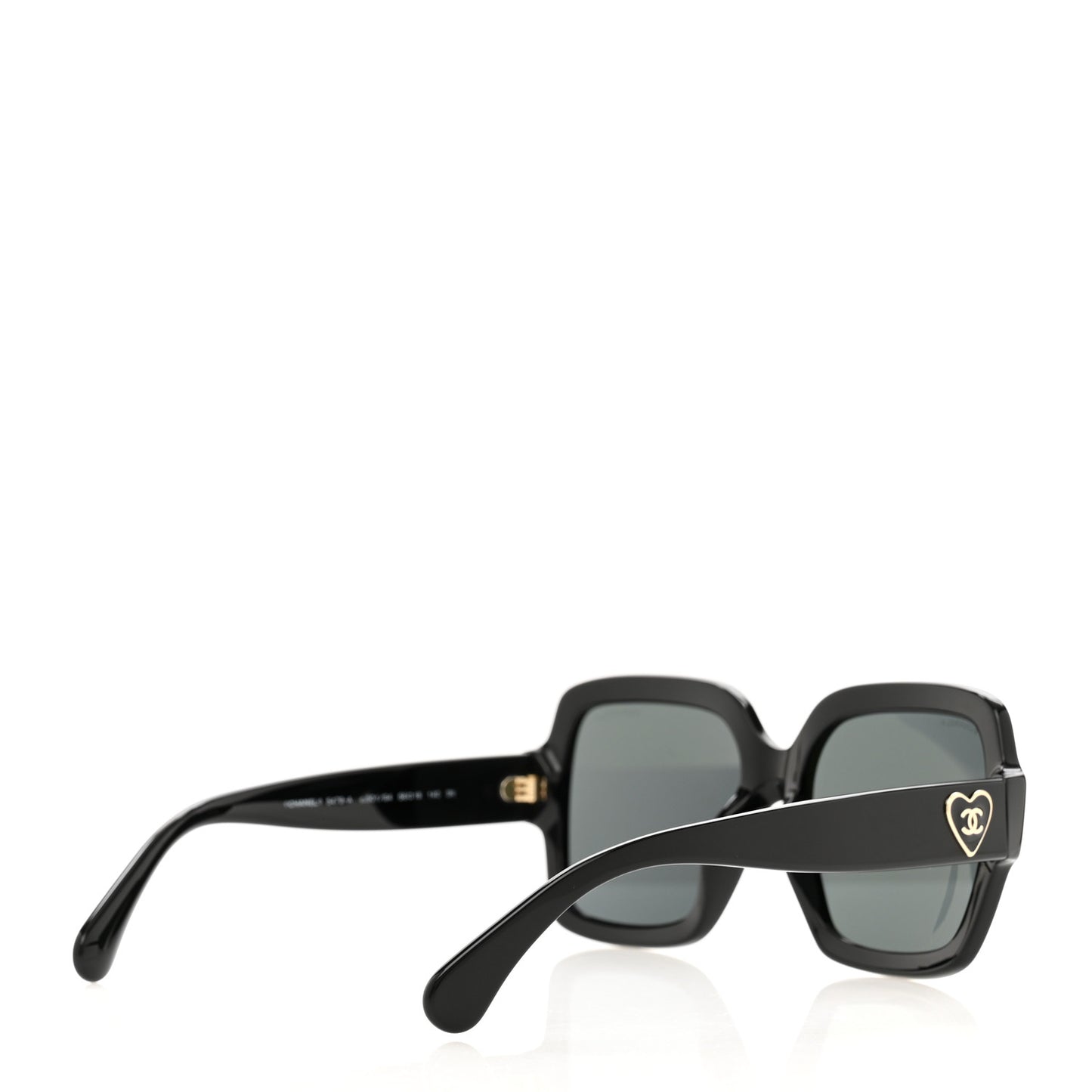 Acetate Square Heart Sunglasses 5479-A Black