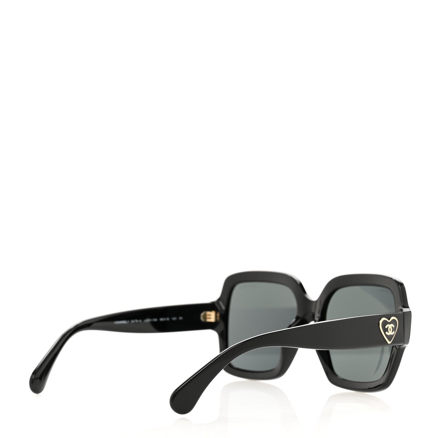 Chanel Acetate Square Heart Sunglasses 5479-A Black 4 of 7