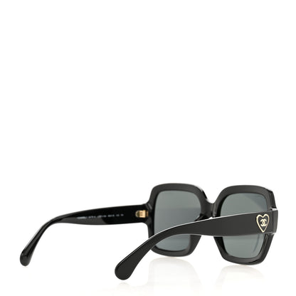 Chanel Acetate Square Heart Sunglasses 5479-A Black 4 of 7