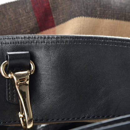 Burberry Canvas Mega Check Medium Ashby Hobo Black 15 of 15