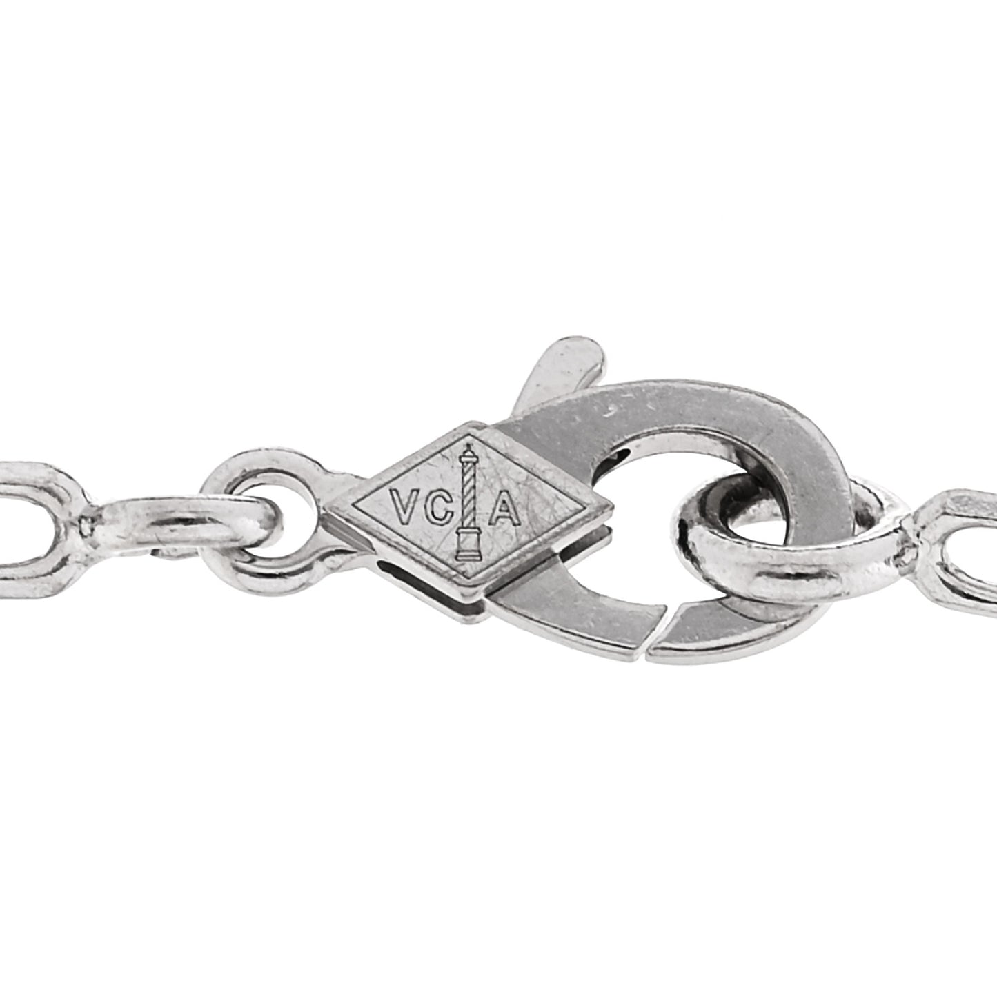 18K White Gold Mother of Pearl 5 Motifs Vintage Alhambra Bracelet