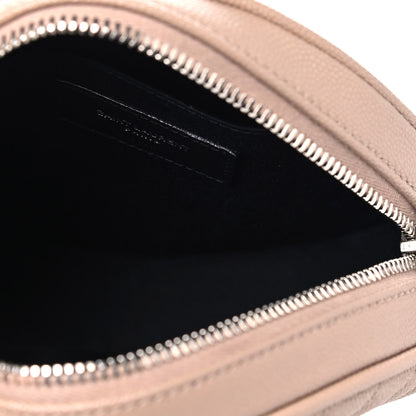 Saint Laurent Grain De Poudre Matelasse Chevron Quilted Round Vinyle Camera Bag Gold Sand 4 of 4