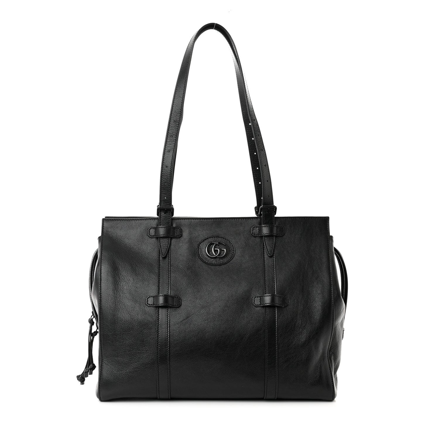 Calfskin Tonal GG Medium Tote Bag Black