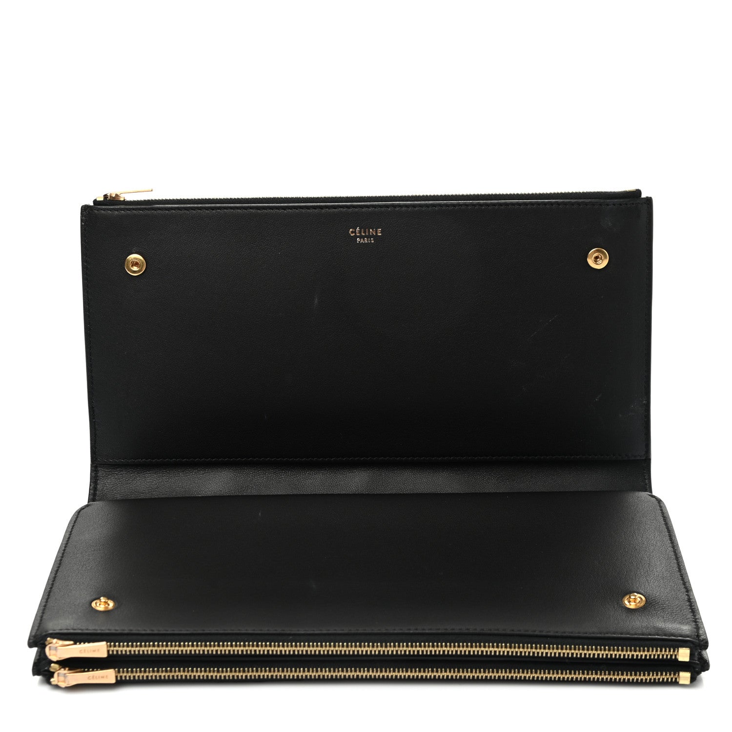 Celine Crocodile Embossed Calfskin Clutch Black 6 of 11