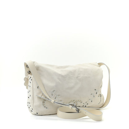 Chanel Suede Embroidered Flap White 2 of 10