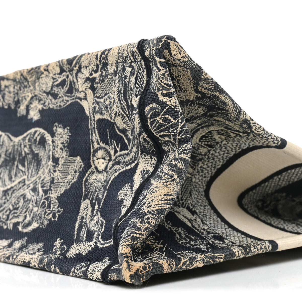 Christian Dior Canvas Embroidered Medium Toile De Jouy Reverse Book Tote Blue 10 of 10