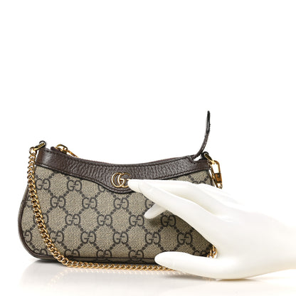 Gucci GG Supreme Monogram Textured Dollar Calfskin Mini Ophidia Chain Bag Beige Ebony 2 of 10