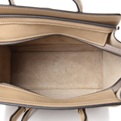 Celine Drummed Calfskin Nano Luggage Dune 4 of 11