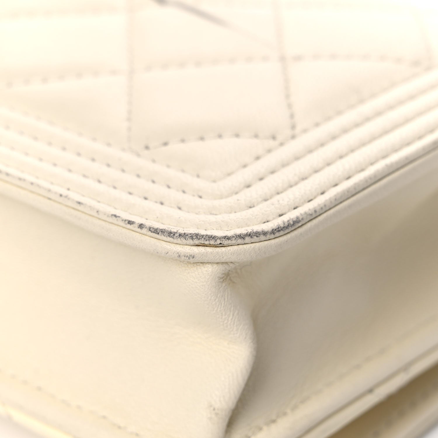 Chanel Caviar Quilted Boy Wallet On Chain WOC White 12 of 15